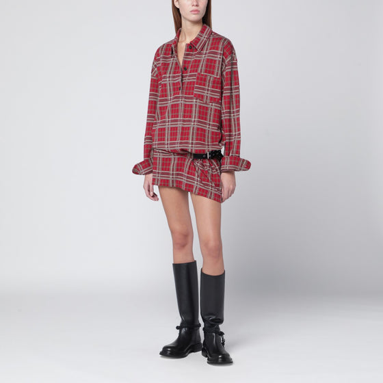 ISABEL MARANT Blandia shirt dress in red tartan cotton