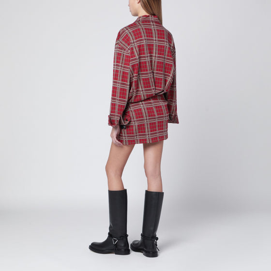 ISABEL MARANT Blandia shirt dress in red tartan cotton
