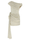 Self-Portrait Polka Dot Satin Tie Side Mini Dress