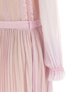 Self-Portrait Pink Pleated Georgette Midi Dresses