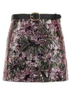 Self-Portrait Floral Sequin Mini Skirt