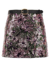 Self-Portrait Floral Sequin Mini Skirt
