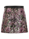 Self-Portrait Floral Sequin Mini Skirt