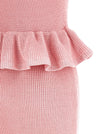 Self-Portrait Pink Peplum Knit Midi Dress