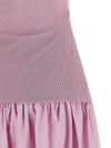 Self-Portrait Pink Cotton Draped Knit Midi Dress