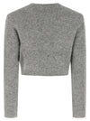 Self-Portrait Grey Fluffy Crystal Trim Cardigan