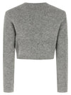 Self-Portrait Grey Fluffy Crystal Trim Cardigan