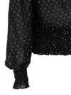Self-Portrait Black And Gold Chiffon Top