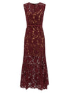 Self-Portrait Self Portrait Burgundy Guipure Lace Midi Dress