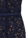 Self-Portrait Navy Guipure Lace Midi Dress