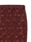 Self-Portrait Self Portrait Burgundy Guipure Lace Midi Skirt