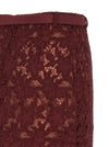Self-Portrait Self Portrait Burgundy Guipure Lace Midi Skirt