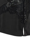 Self-Portrait Self Portrait Black Satin Lace Top