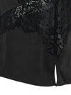 Self-Portrait Black Satin Lace Top