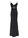 Self-Portrait Polka Dot Satin Lace Maxi Dress
