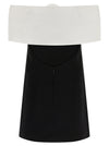 Self-Portrait Black Crêpe Flower Mini Dress
