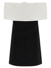 Self-Portrait Black Crêpe Flower Mini Dress