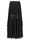 Self-Portrait Self Portrait Black And Gold Chiffon Lace Maxi Skirt
