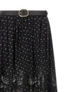 Self-Portrait Black And Gold Chiffon Lace Maxi Skirt