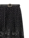 Self-Portrait Black And Gold Chiffon Lace Maxi Skirt