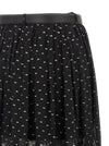 Self-Portrait Black And Gold Chiffon Lace Maxi Skirt