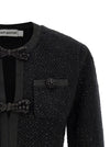 Self-Portrait Black Sequin Knit Mini Dress