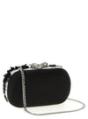 Self-Portrait Self Portrait Black Satin Floral Crystal Clutch