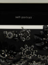Self-Portrait Black Satin Floral Crystal Clutch
