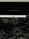 Self-Portrait Black Satin Floral Crystal Clutch