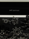 Self-Portrait Self Portrait Black Satin Floral Crystal Clutch