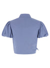 Self-Portrait Blue Cotton Tie Side Top