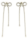 Self-Portrait Crystal Droplet Bow Earrings