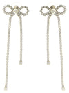 Self-Portrait Crystal Droplet Bow Earrings