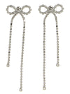 Self-Portrait Crystal Droplet Bow Earrings