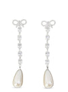 Self-Portrait Bow Pearl Droplet Earrings