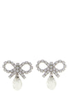 Self-Portrait Bow Crystal Droplet Earrings