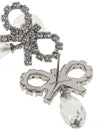 Self-Portrait Bow Crystal Droplet Earrings