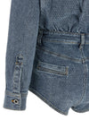Self-Portrait Rhinestone Denim Jumpsuit
