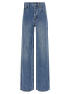 Self-Portrait Rhinestone Denim Straight Leg Jeans