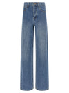 Self-Portrait Rhinestone Denim Straight Leg Jeans