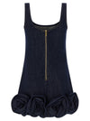 Self-Portrait Indigo Denim 3d Flower Mini Dress