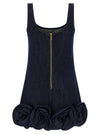 Self-Portrait Indigo Denim 3d Flower Mini Dress