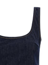 Self-Portrait Indigo Denim 3d Flower Mini Dress