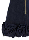 Self-Portrait Indigo Denim 3d Flower Mini Dress