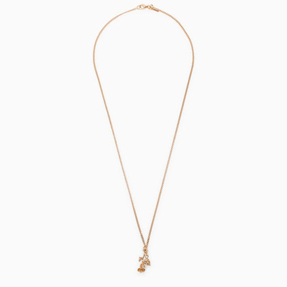 Emanuele Bicocchi Rose and skull necklace in 925 gold-plated silver