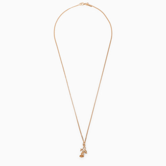 Emanuele Bicocchi Rose and skull necklace in 925 gold-plated silver