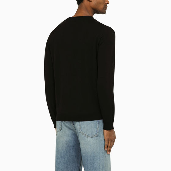 Roberto Collina Black cotton crew-neck sweater