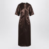 LouLou De Saison Long brown dress in linen and silk