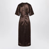 LouLou De Saison Long brown dress in linen and silk