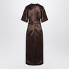 Loulou Studio Long brown dress in linen and silk